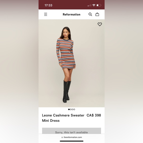 NOT AVAILABLE Réformation Leone cashmere mini dress - Picture 2 of 4